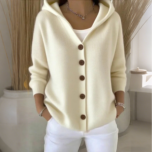 💎 40% OFF! 💎 Women's Hooded Button-Up Knit Cardigan – Relaxed Fit, Soft Polyester & 10 Stylish Colors 🧥🌈