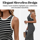 🔥Hot Sale👗Sleeveless Striped Ribbed Knit Dress