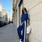 Women's Striped Top & Wide-Leg Pants Set