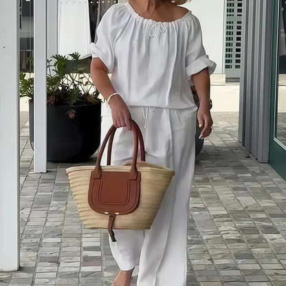 👚 40% OFF NOW! 💃 Women's Drawstring Top & Pants 2-Piece Set – Relaxed Fit, Comfortable & Perfect for Lounging or Everyday Style 🌸