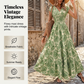 🎁New arrival 50% OFF💥Women's V-Neck Floral Print Smocked Maxi Dress