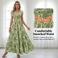 🎁New arrival 50% OFF💥Women's V-Neck Floral Print Smocked Maxi Dress