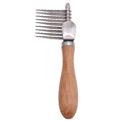 Pet Detangling Brush with Long Steel Blades for Dog & Cat