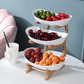 3-Tier Fruit Bowl with Wooden Stand