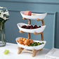 3-Tier Fruit Bowl with Wooden Stand