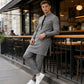 Men's Modern Mandarin Collar Tunic and Pants Set