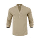 Autumn Casual Henley T-Shirt for Men 
