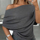 👚 Women's Asymmetrical Off-Shoulder Batwing Top – Chic Drama & Soft Comfort 🦇✨