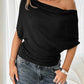 👚 Women's Asymmetrical Off-Shoulder Batwing Top – Chic Drama & Soft Comfort 🦇✨