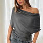 👚 Women's Asymmetrical Off-Shoulder Batwing Top – Chic Drama & Soft Comfort 🦇✨