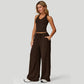 Women's Halter Neck Crop Top and Wide Leg Pants Set