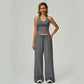 Women's Halter Neck Crop Top and Wide Leg Pants Set