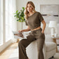 Women's Off-Shoulder Top & Pants 2-Piece Set