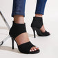 👠 50% OFF NOW! 🐆 Women's Stylish Slim Heel Sandals – Open-Toe, Elasticized Upper & No Instep Snagging ✨