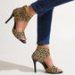 👠 50% OFF NOW! 🐆 Women's Stylish Slim Heel Sandals – Open-Toe, Elasticized Upper & No Instep Snagging ✨