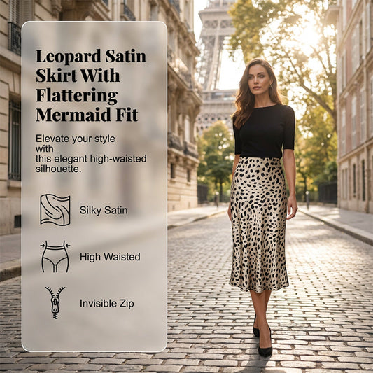 🎁New Arrival 50% OFF💥Leopard Print Stain Midi Skirt