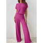 👕 LIMITED-TIME 50% OFF! ✨ Women's Ribbed Knit Top & Wide-Leg Pants Set – Drop Shoulder, Soft Fabric, Two-Piece 🍂