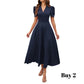 👗 2026 Sale — Over 39 400 Sold!💐 Elegant V‑Neck High Waist Dress with Puff Sleeve