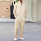 👔 LIMITED-TIME 50% OFF! ✨ Men's Sweatshirt & Pants Set – Waffle Knit, Quarter-Zip, Relaxed Fit, Loungewear ✨