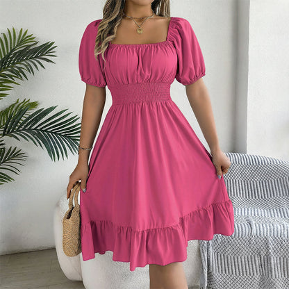 📢📢40% OFF !! ⏰Summer Casual Ruffle Hem Midi Dress