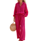 Women’s Chic Faux-Linen Two-Piece Outfit