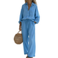 Women’s Chic Faux-Linen Two-Piece Outfit