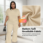 💐40% OFF ! Casual Top & Flared Pants Set – Soft & Stretchy Fabric 🫶🌸【Limited Offer】