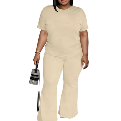 💐40% OFF ! Casual Top & Flared Pants Set – Soft & Stretchy Fabric 🫶🌸【Limited Offer】