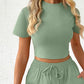 📢📢40% OFF !!!⏰Women's Summer Casual Short Sleeve and Athletic Shorts 2-Piece Suit