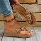 Women's Floral Wedge Thong Sandals