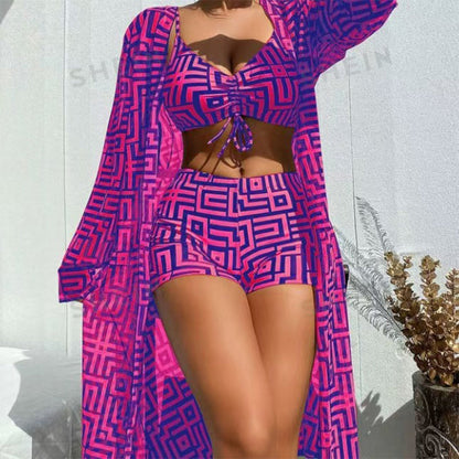 👙 50% OFF NOW! 🌊 Women's 3-Piece Geometric Print Swimwear Set – Versatile, Supportive & Quick-Drying ✨