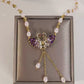 Purple Double Swan Pendant Necklace