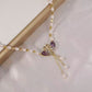 Purple Double Swan Pendant Necklace