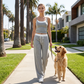 Wide Leg Sweatpants and Tank Top Outfit