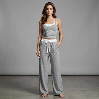 Wide Leg Sweatpants and Tank Top Outfit