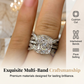 Elegant Square Solitaire & Enhancer Ring