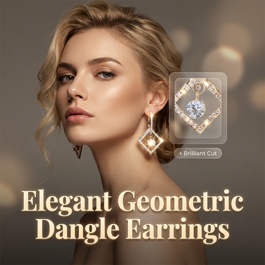 Sparkling Geometric Diamond Dangle Earrings