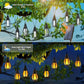 📢📢30% OFF !! ⏰New IP65 Solar LED String Lights, flame-style, waterproof, for outdoor use, with sensor, for gardens, courtyards and camping, 360° beam angle