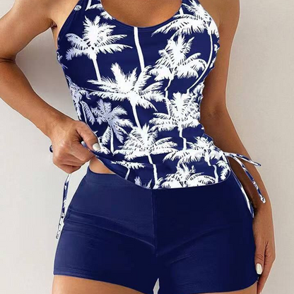 👙✨Two-Piece Ruched Swimsuit – Tummy Control & Figure Shaping
