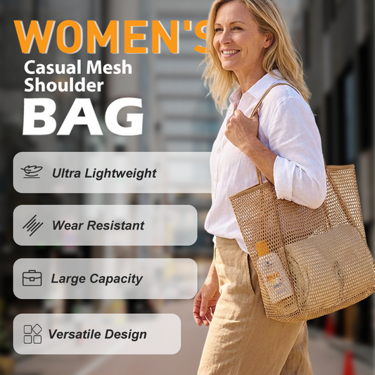 👜 50% OFF NOW! 🏖️ Women's Casual Mesh Shoulder Bag – Large Capacity, Durable Mesh & Secure Inner Pocket 🌊