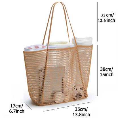👜 50% OFF NOW! 🏖️ Women's Casual Mesh Shoulder Bag – Large Capacity, Durable Mesh & Secure Inner Pocket 🌊