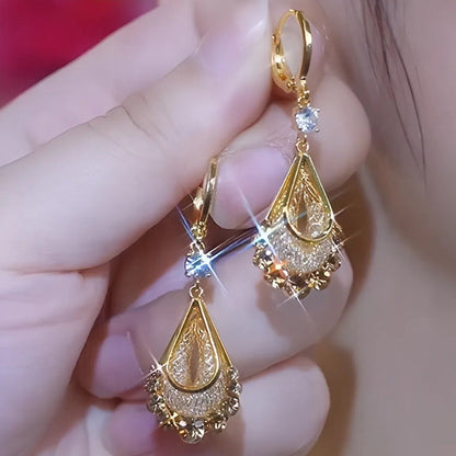 Women's Gold-Plated Teardrop Earrings