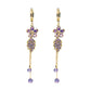 Synthetic Diamond Floral Tassel Earrings