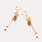 Synthetic Diamond Floral Tassel Earrings