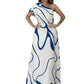 📢📢30% OFF !! ⏰Women's Abstract Print One-Shoulder Maxi Dress