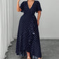 Women's Polka Dot V-Neck Maxi Dress
