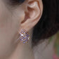 Sparkling Purple Zircon Hoop Earrings