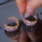 Sparkling Purple Zircon Hoop Earrings