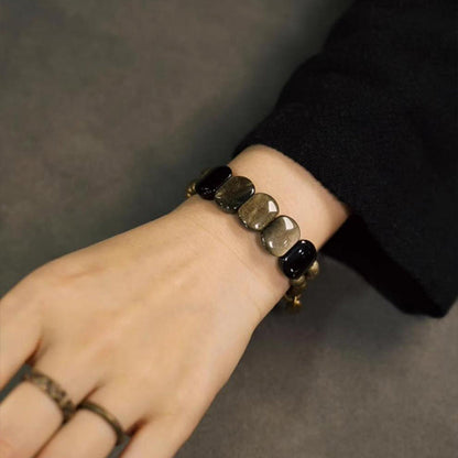 Vintage Black & Gold Beaded Bracelet
