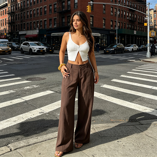 🍃Trending Now!✨ Women's High-Waist Wide-Leg Trousers